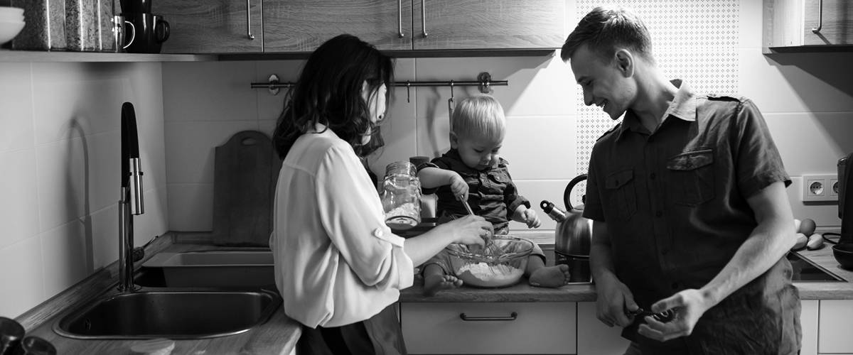 Family in the kitchen